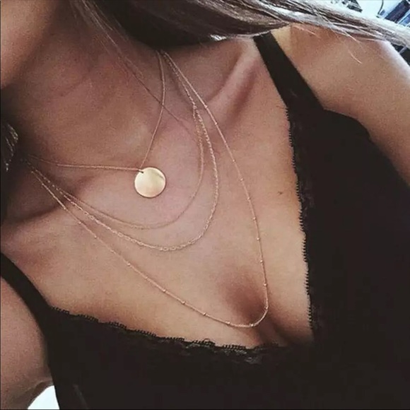 mam262 Jewelry - Layered Gold or Silver Coin Necklace